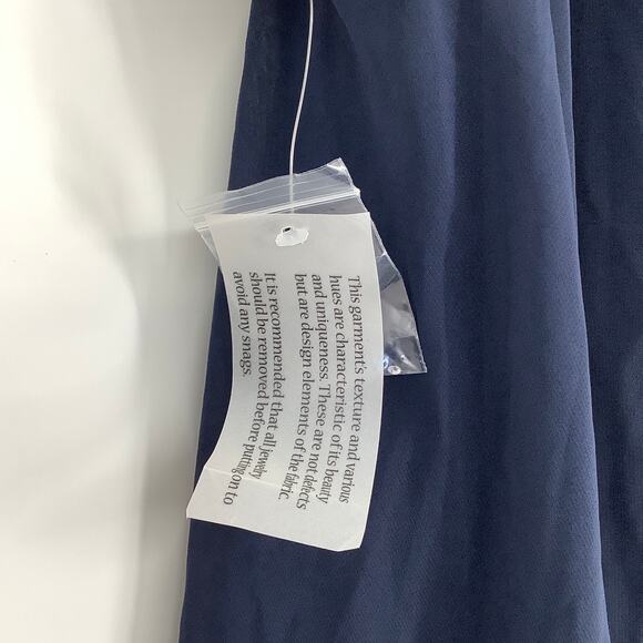 Alex Evenings Womens 6 Navy Cold Shoulder Popover Maxi Gown Beaded Neck OS15-13 - Picture 8 of 10